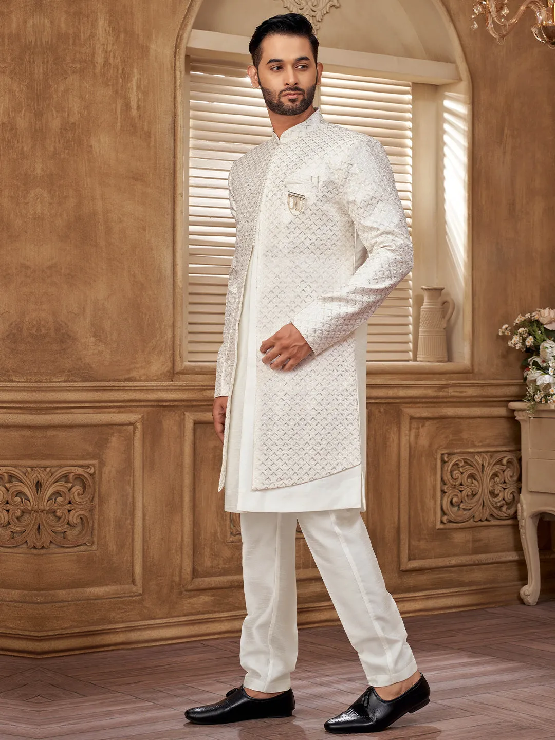 Fusion of Tradition and Contemporary Charm Indo-Western Set for Men