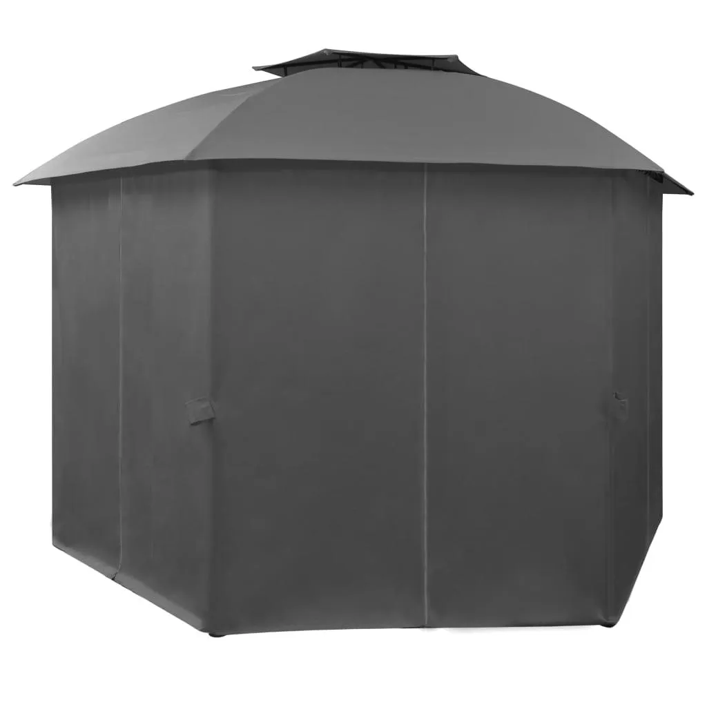 Garden Marquee Pavilion Tent with Curtains Hexagonal 11.8'x8.7'