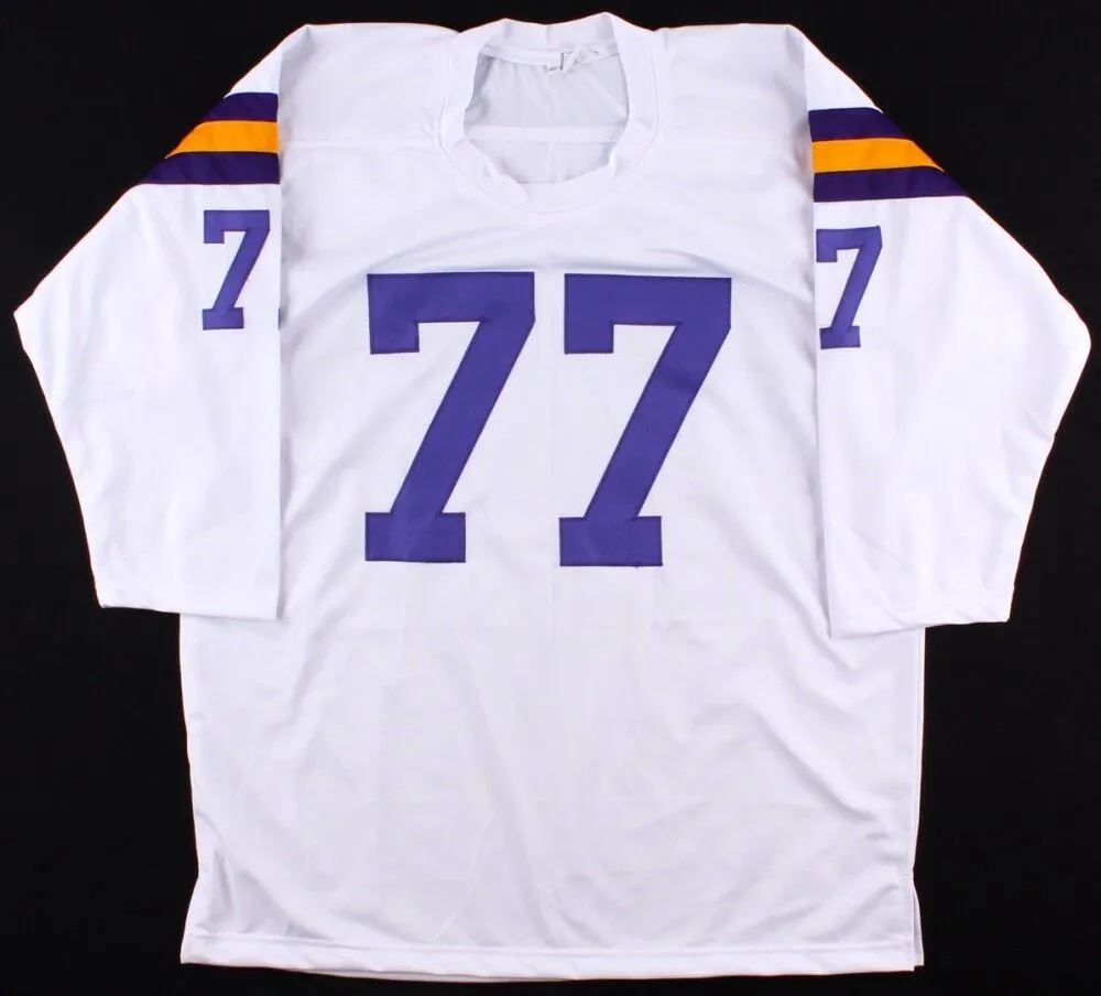 Gary Larsen Signed Vikings Throwback Jersey (TSE COA) 2x Pro Bowl (1969, 1970)