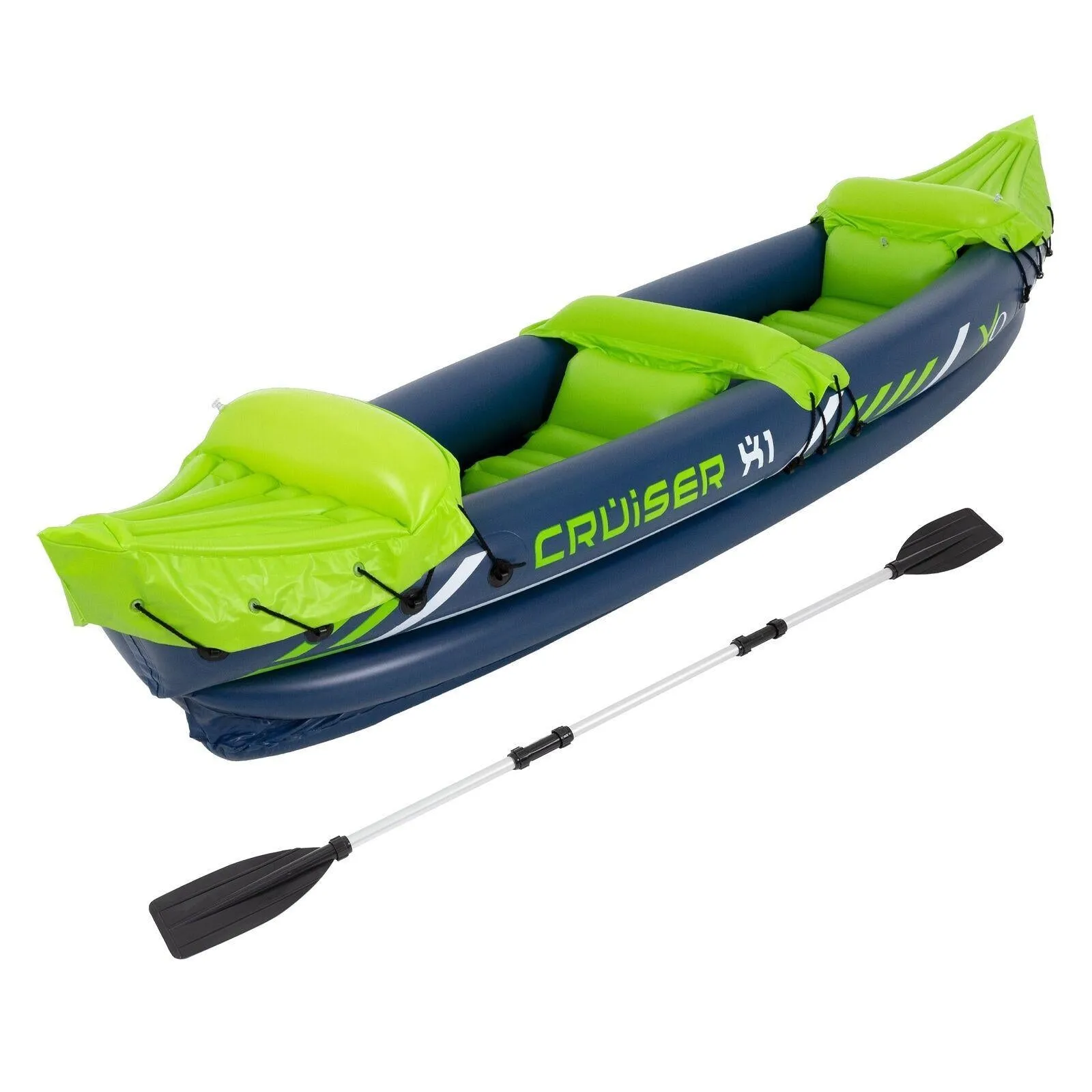 GEEZY 2 Man Person Inflatable Canoe Kayak Dinghy Boat with Double Paddle