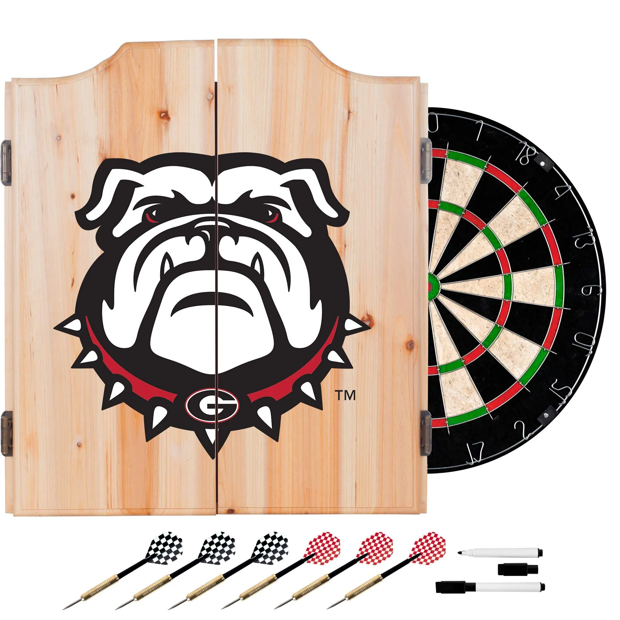 Georgia Dart Cabinet Set with Darts and