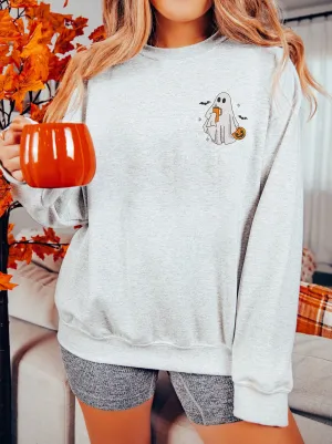 Ghost Trick or Treat Embroidered Sweatshirt