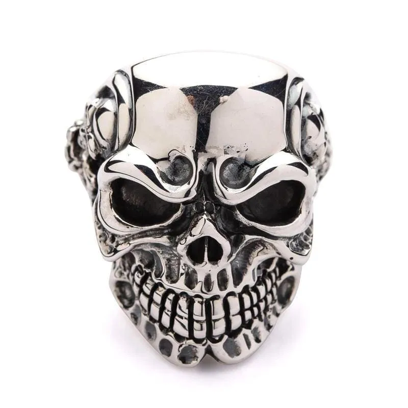 Gigantic Skull Sterling Silver Biker Ring
