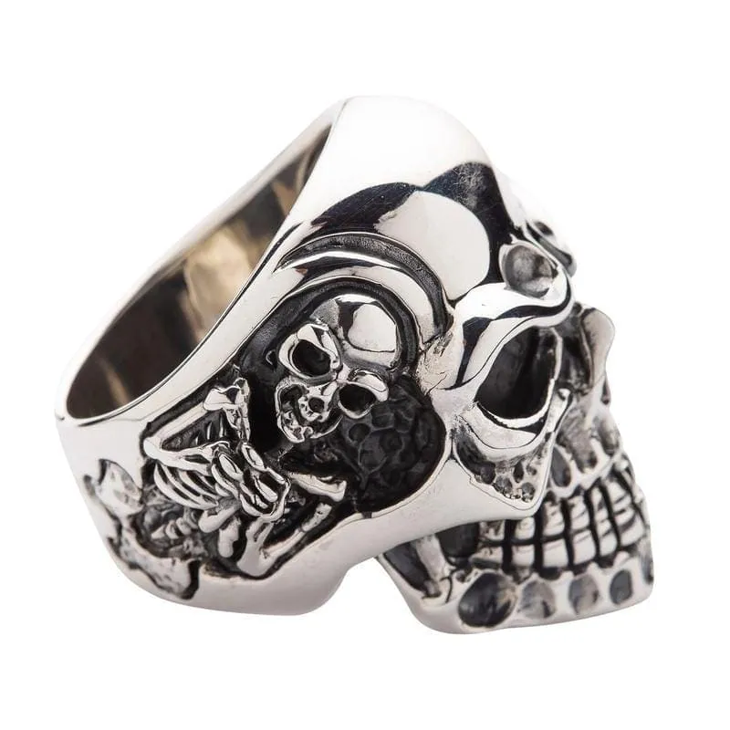 Gigantic Skull Sterling Silver Biker Ring
