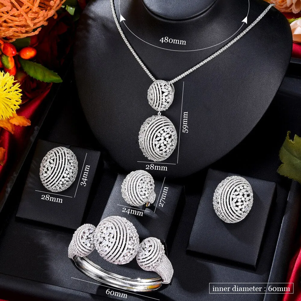 GODKI Luxury African Bangle Ring Sets Fashion Dubai Bridal Jewelry Sets For Women Wedding brincos para as mulheres 2022