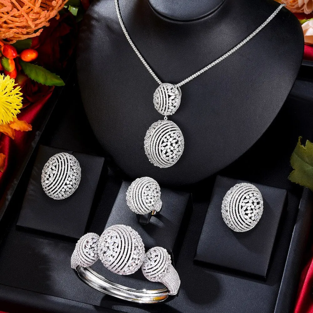 GODKI Luxury African Bangle Ring Sets Fashion Dubai Bridal Jewelry Sets For Women Wedding brincos para as mulheres 2022