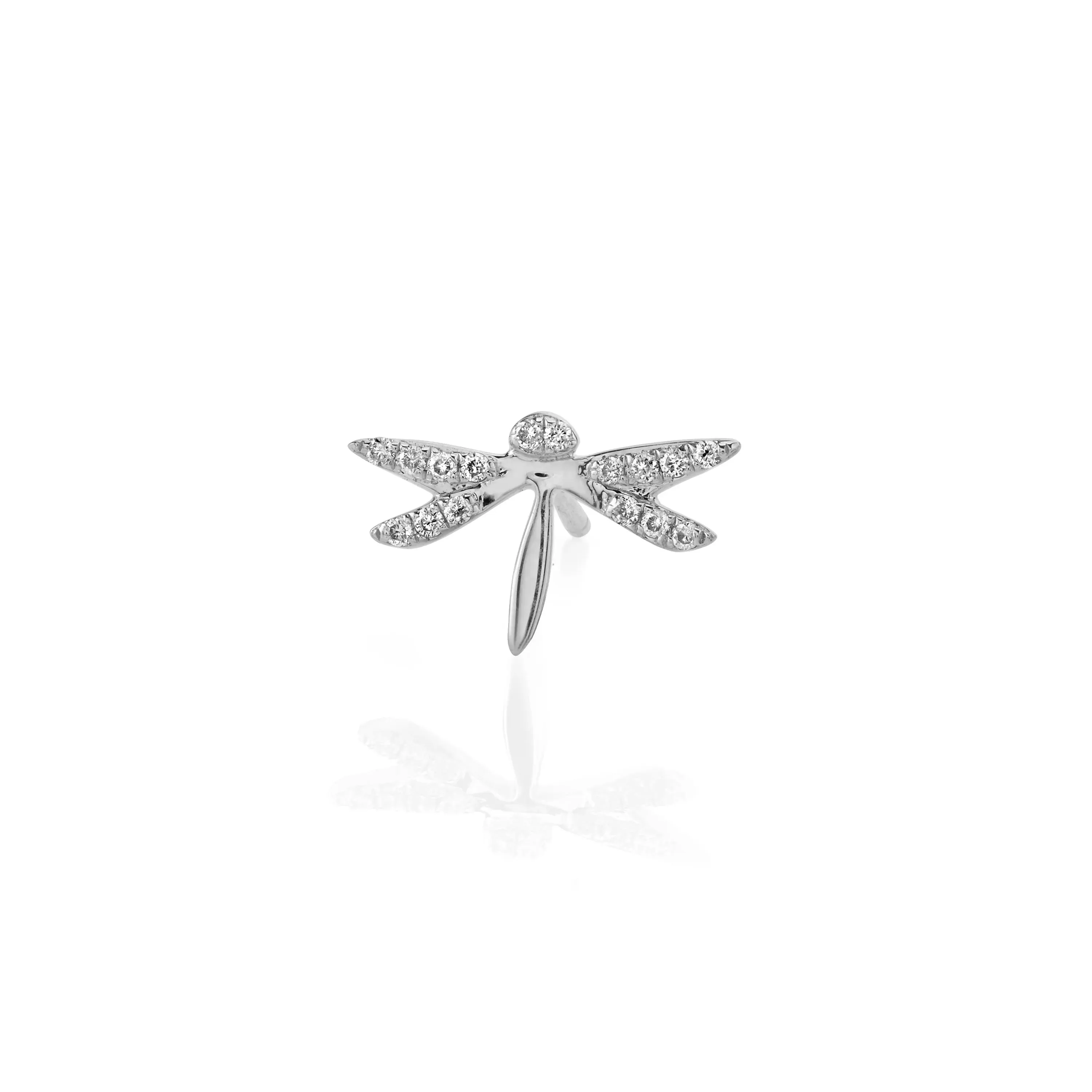 Gold & Diamond Dragonfly Stud