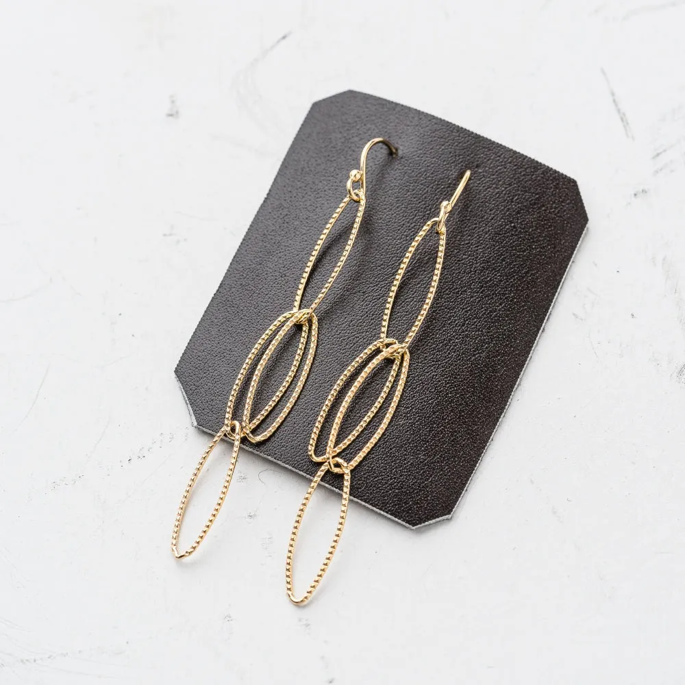 Gold Shimmer Marquise Cascade Earrings