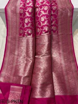 Gold Zari Banarasi Silk Saree with heavy pallu