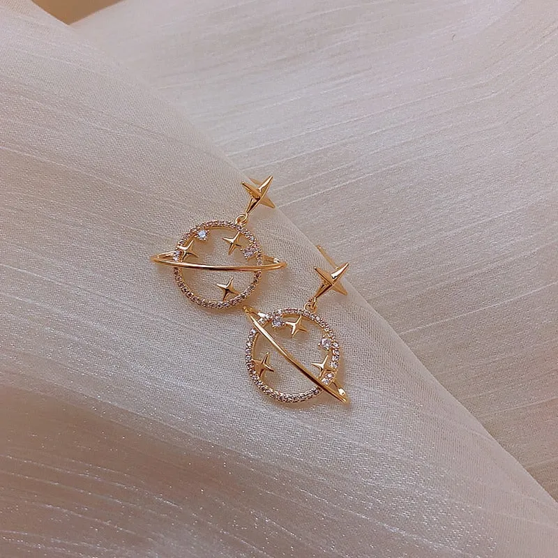Golden and Pearl Earrings with Gold Plating
