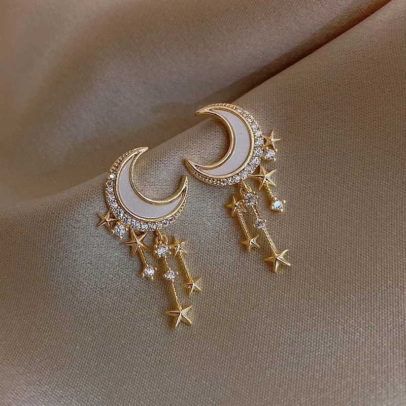 Golden and Pearl Earrings with Gold Plating
