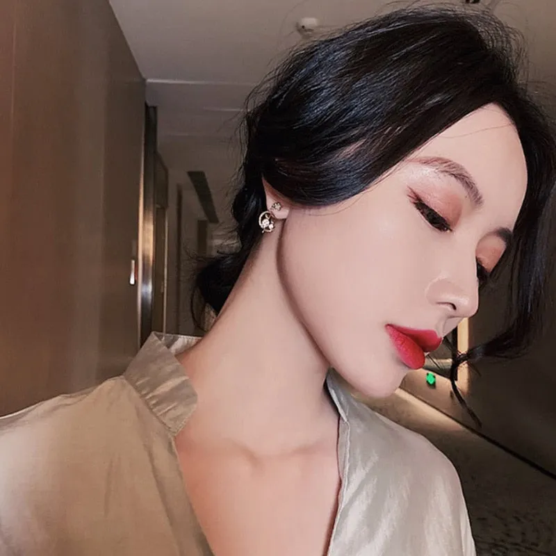 Golden and Pearl Earrings with Gold Plating