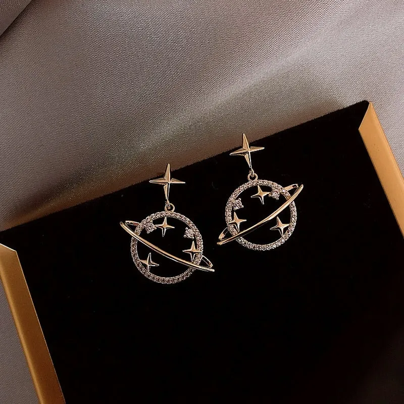 Golden and Pearl Earrings with Gold Plating