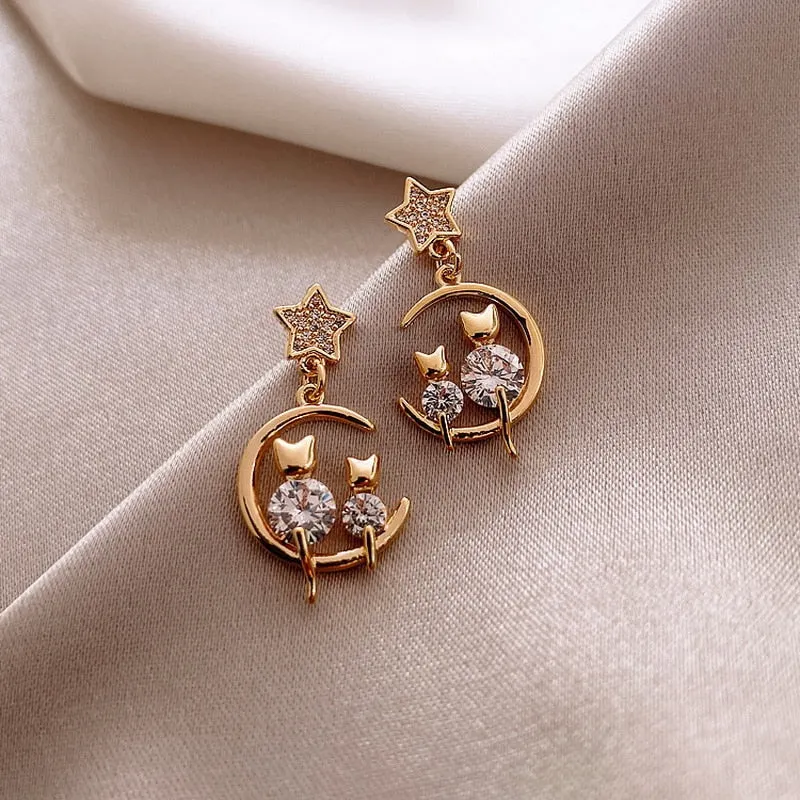 Golden and Pearl Earrings with Gold Plating