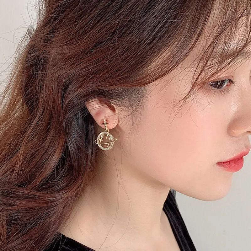 Golden and Pearl Earrings with Gold Plating
