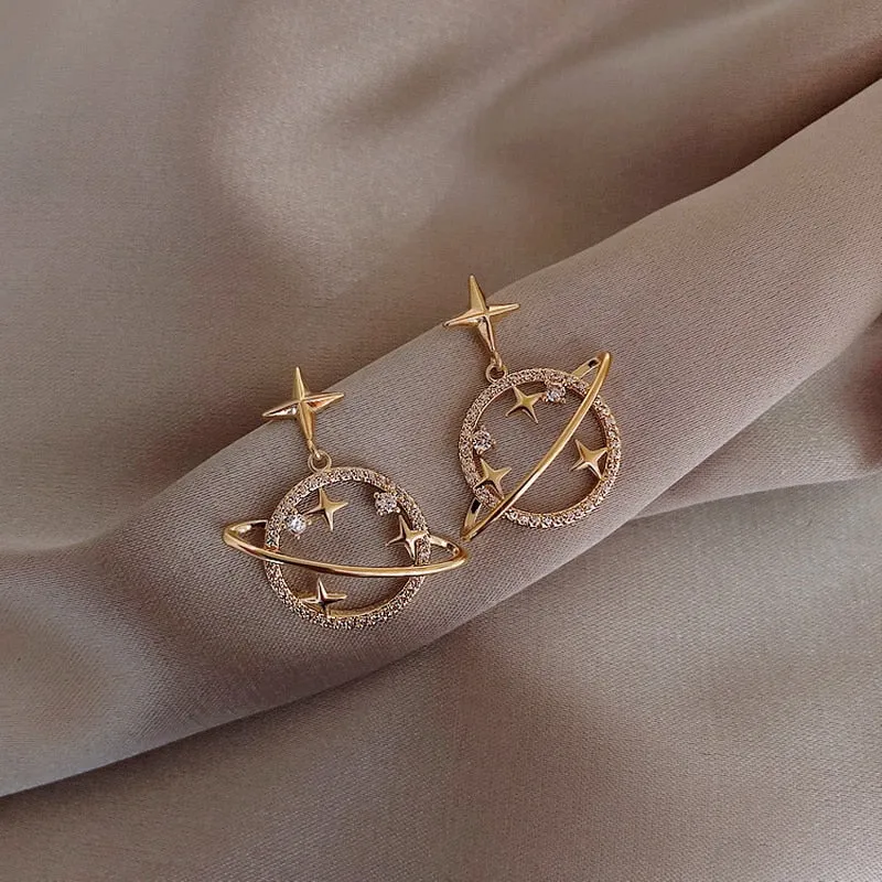 Golden and Pearl Earrings with Gold Plating