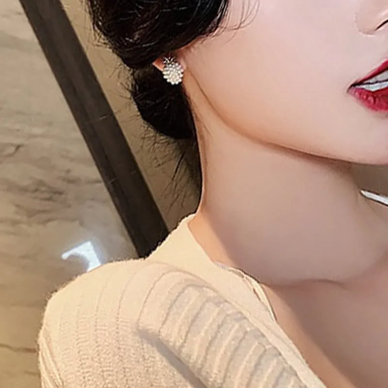 Golden and Pearl Earrings with Gold Plating