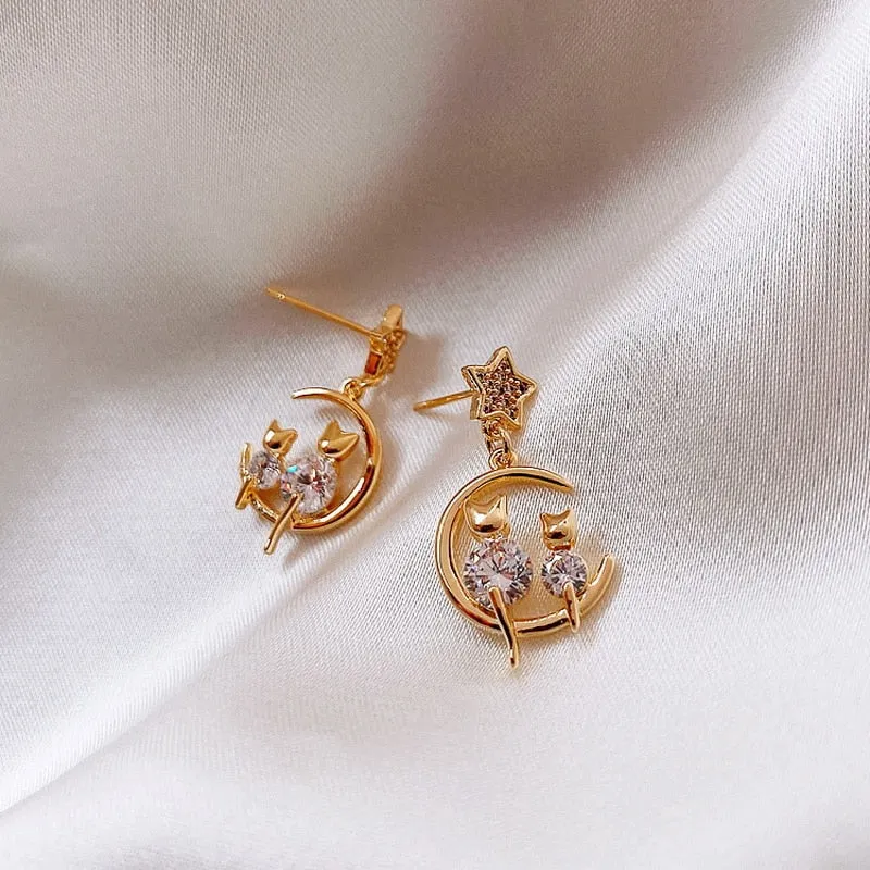 Golden and Pearl Earrings with Gold Plating