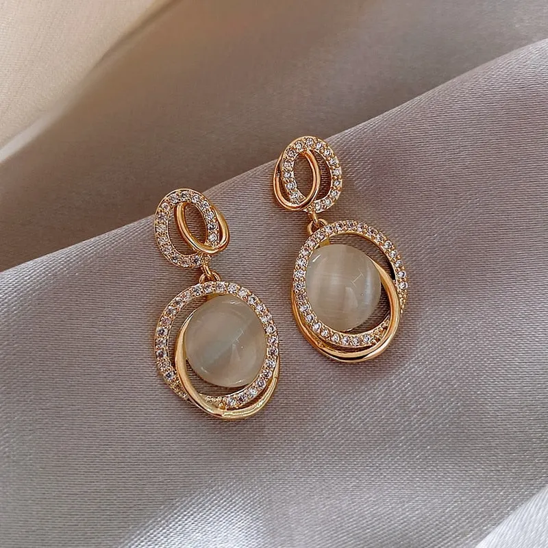 Golden and Pearl Earrings with Gold Plating