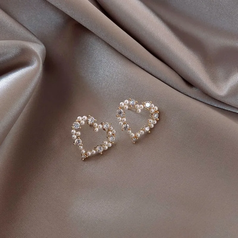 Golden and Pearl Earrings with Gold Plating
