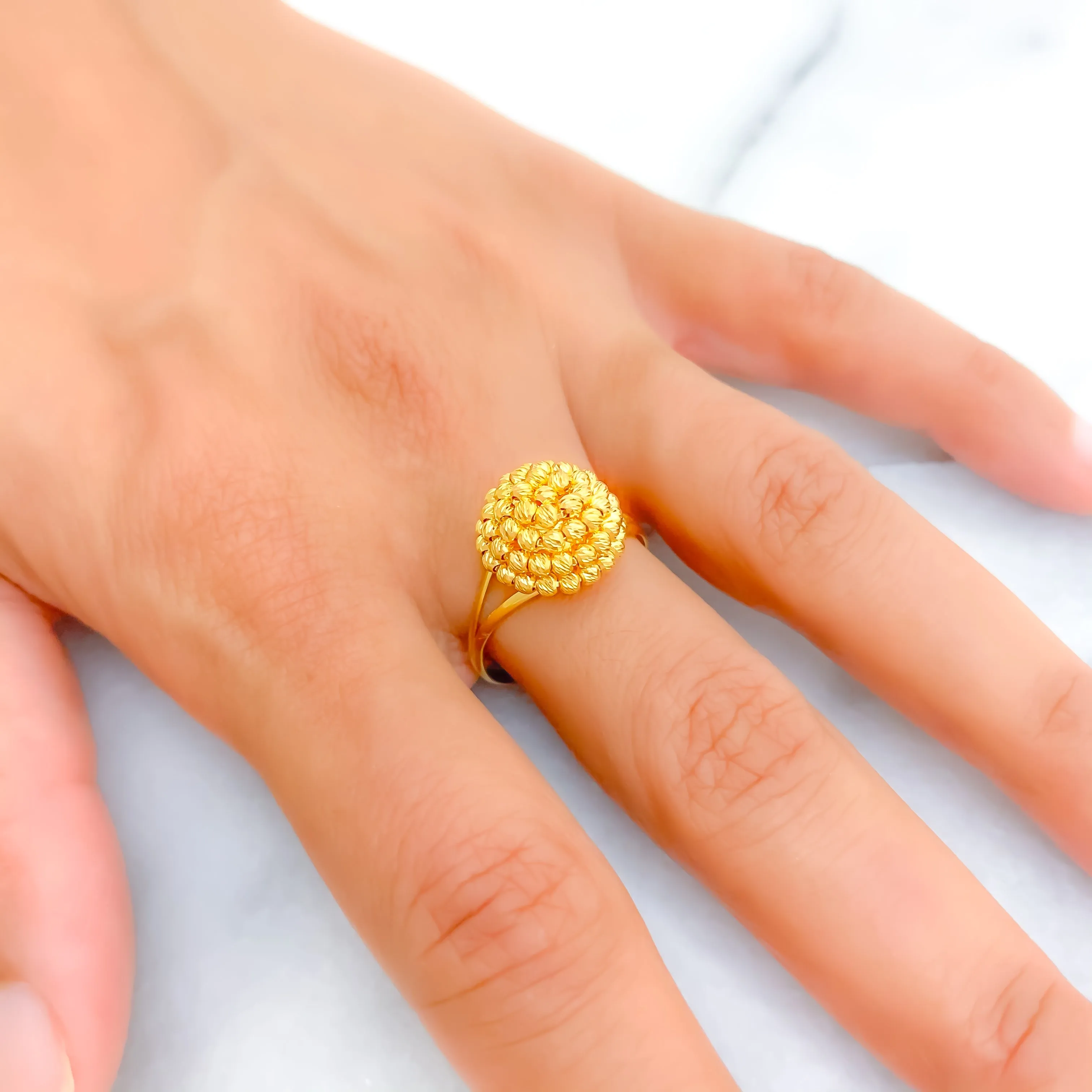 Graceful Charming Cluster 21k Gold Ring