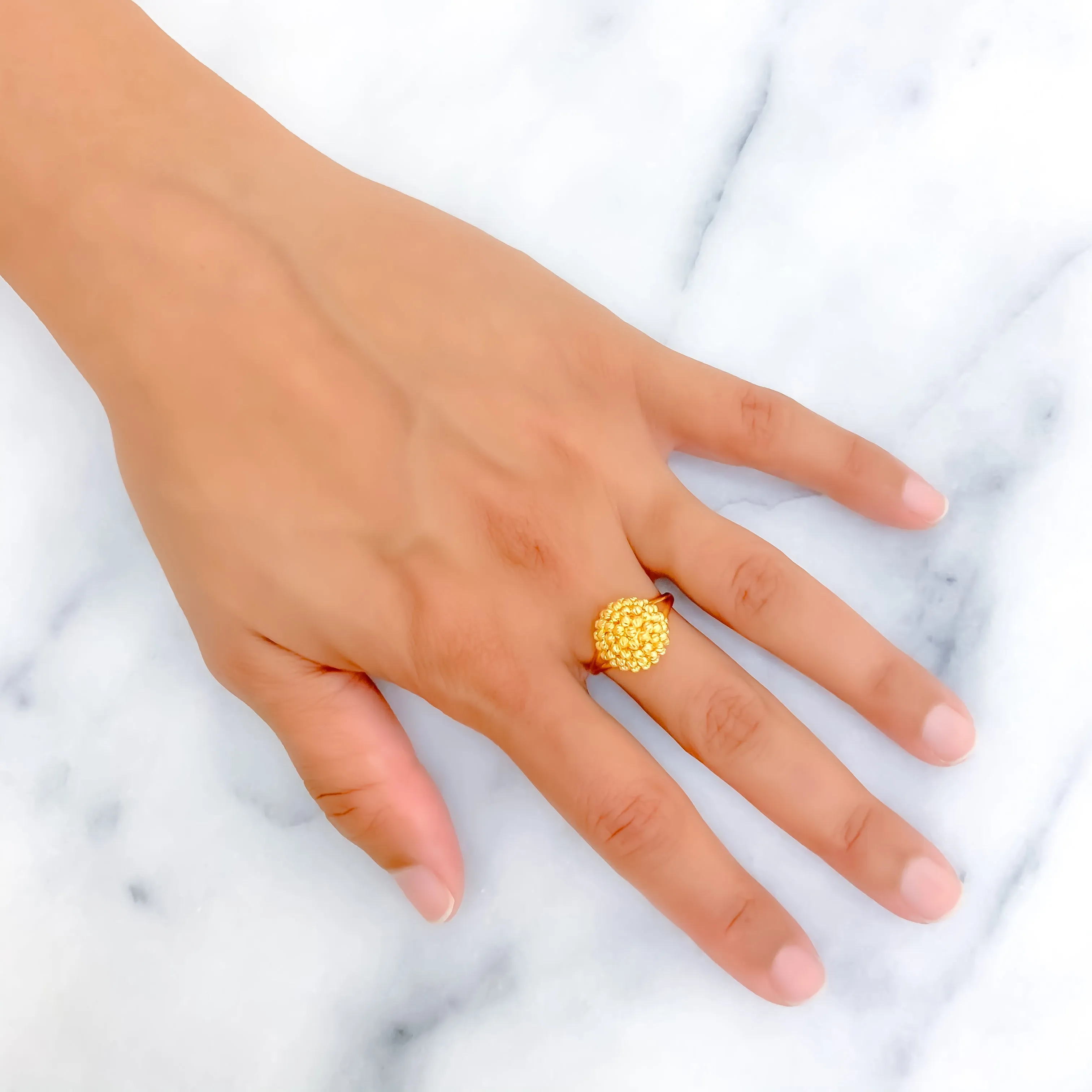 Graceful Charming Cluster 21k Gold Ring