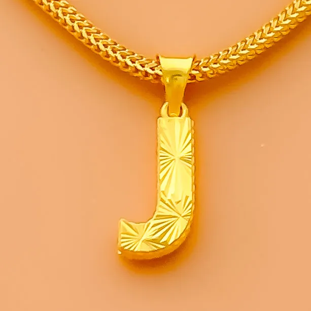 Graceful Elevated 22k Gold Letter Pendant