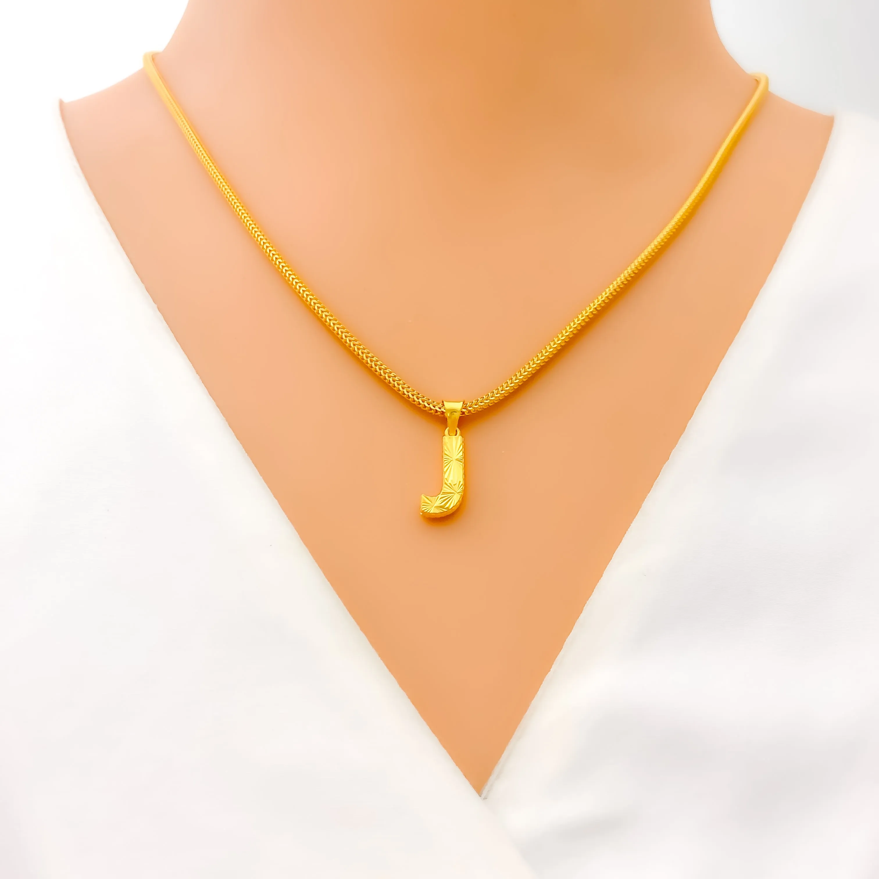 Graceful Elevated 22k Gold Letter Pendant