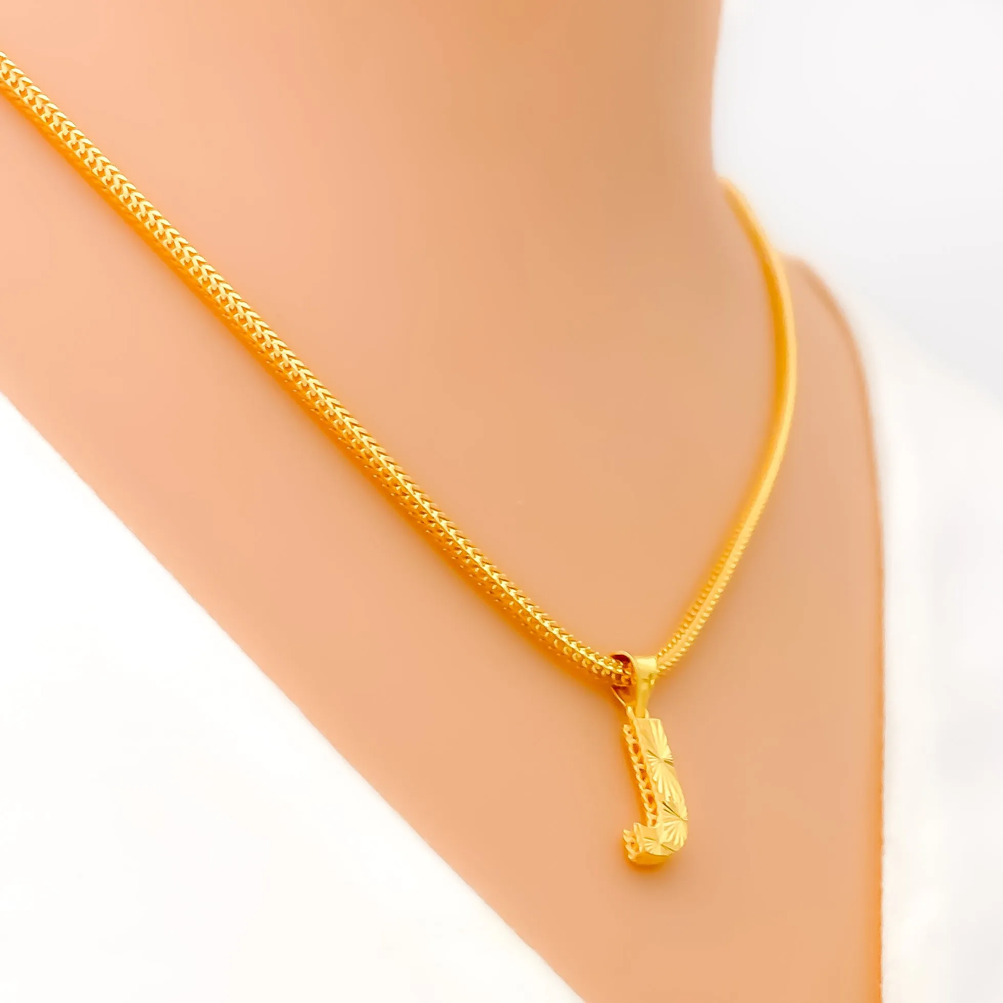 Graceful Elevated 22k Gold Letter Pendant