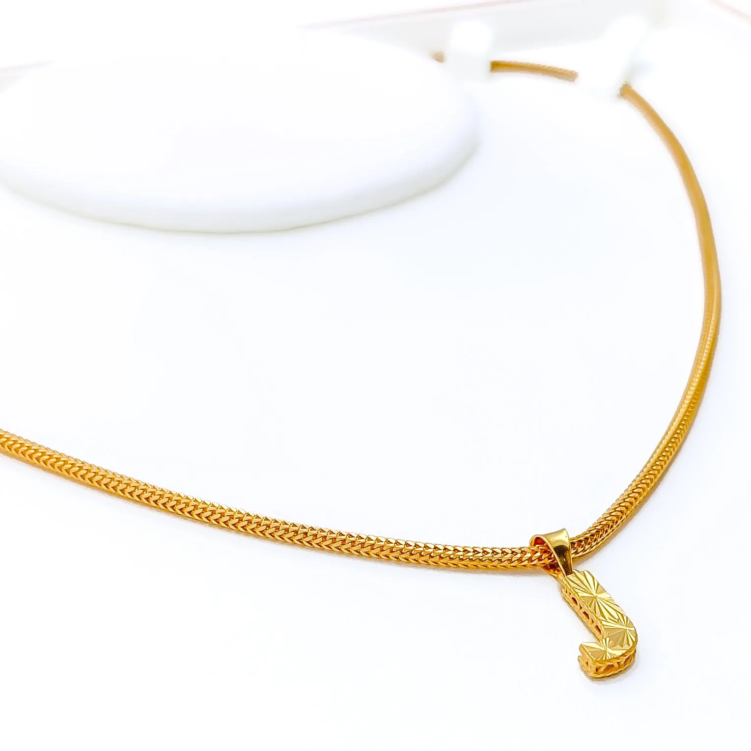 Graceful Elevated 22k Gold Letter Pendant