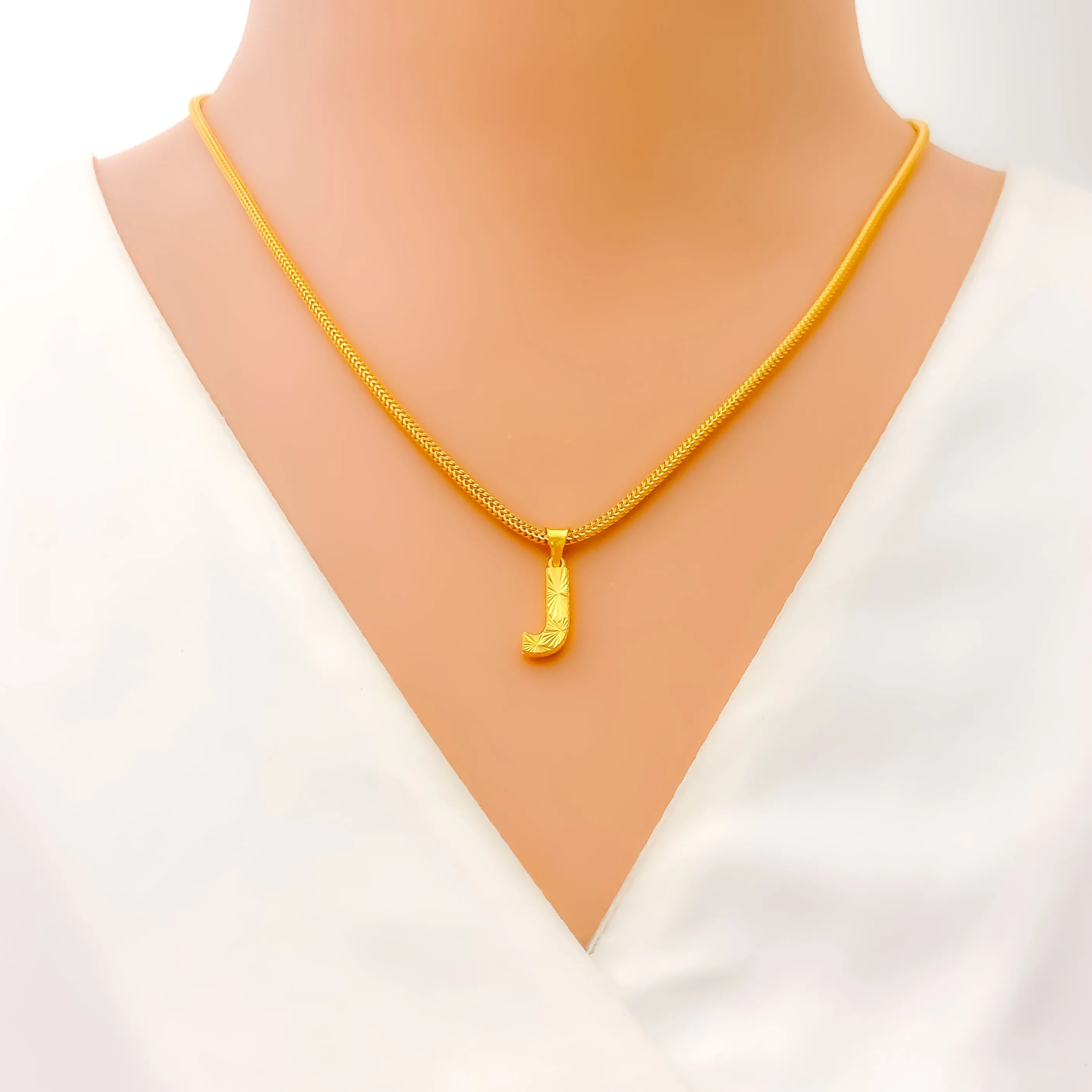 Graceful Elevated 22k Gold Letter Pendant