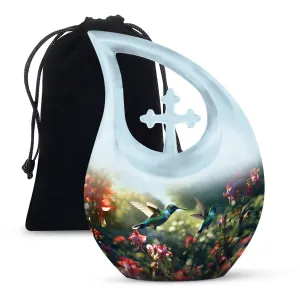 Graceful Glide: Humming Bird Themed Cremation Keepsake Urn
