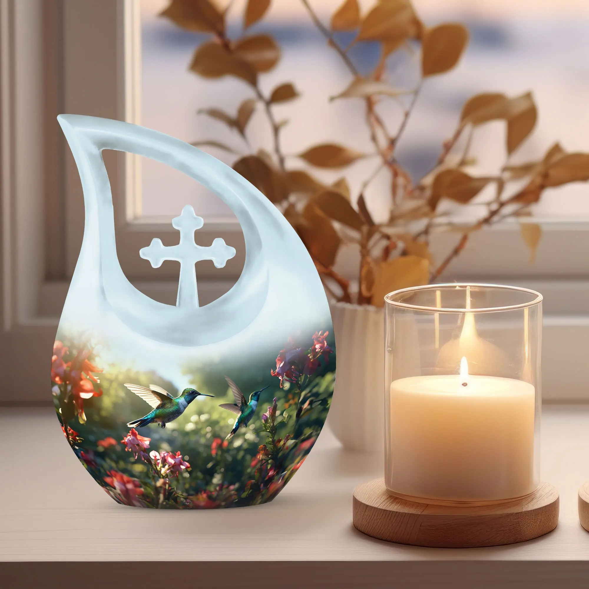 Graceful Glide: Humming Bird Themed Cremation Keepsake Urn