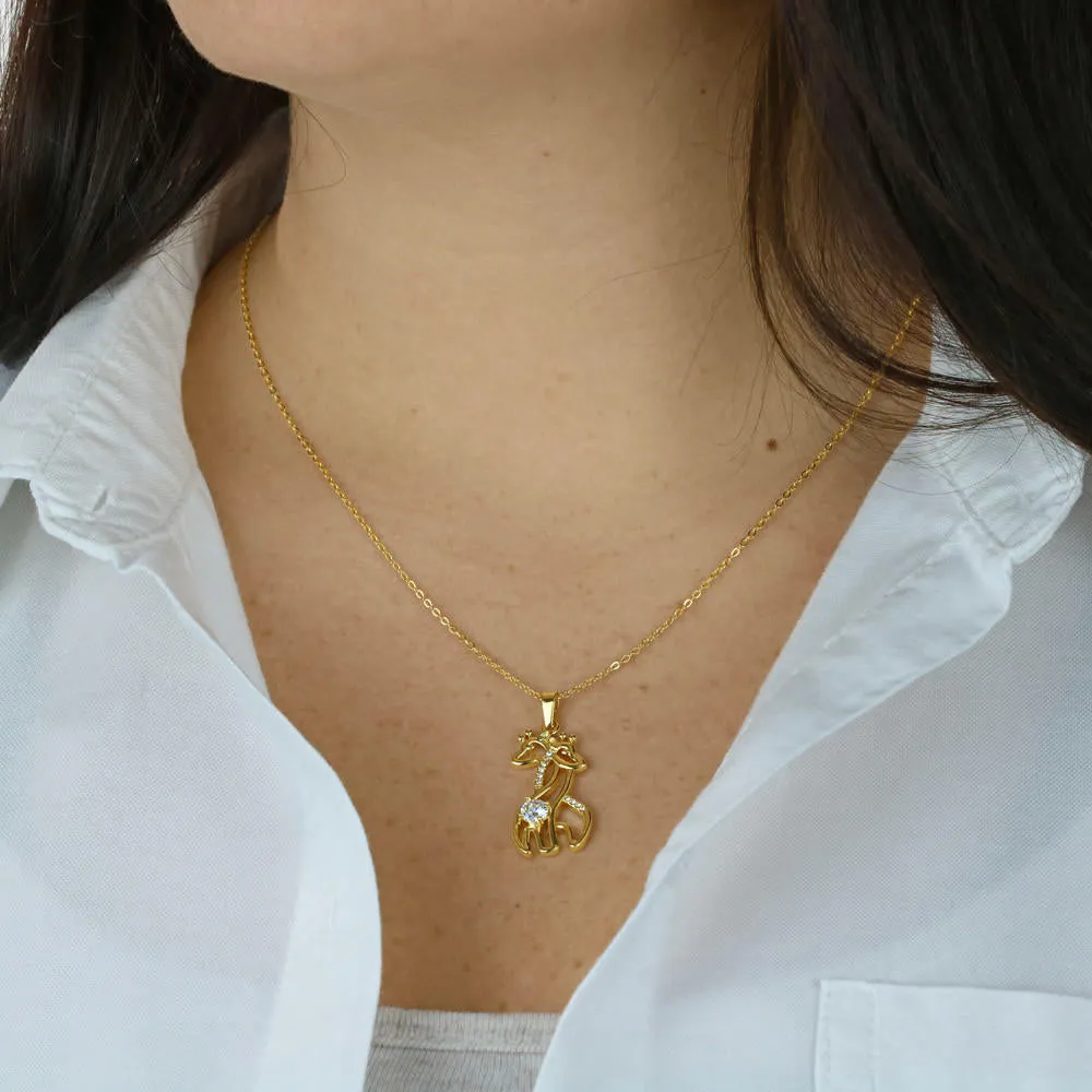 Granddaughter Giraffe Necklace, From Grandma-You are truly special