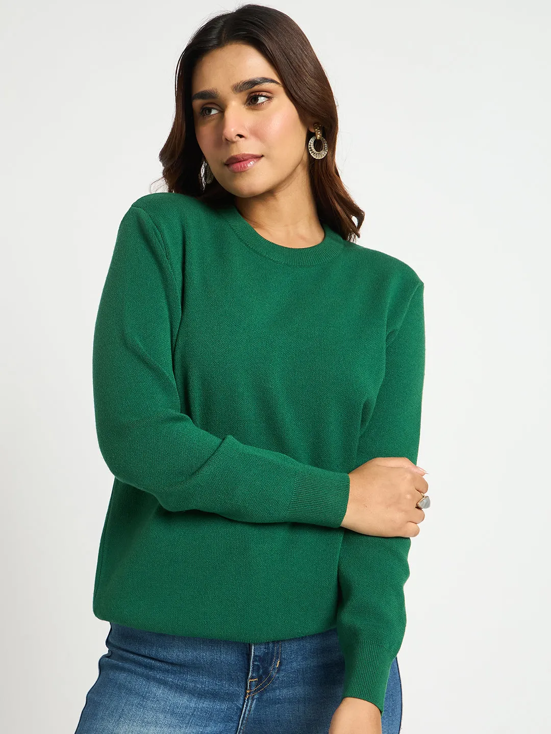 Green Crew Neck Sweater