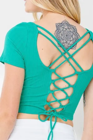 Green Rib Back Keyh Hole Top 3/22/24 8305