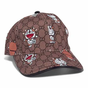 Gucci x Doraemon-Inspired Monogram Cap – White & Brown
