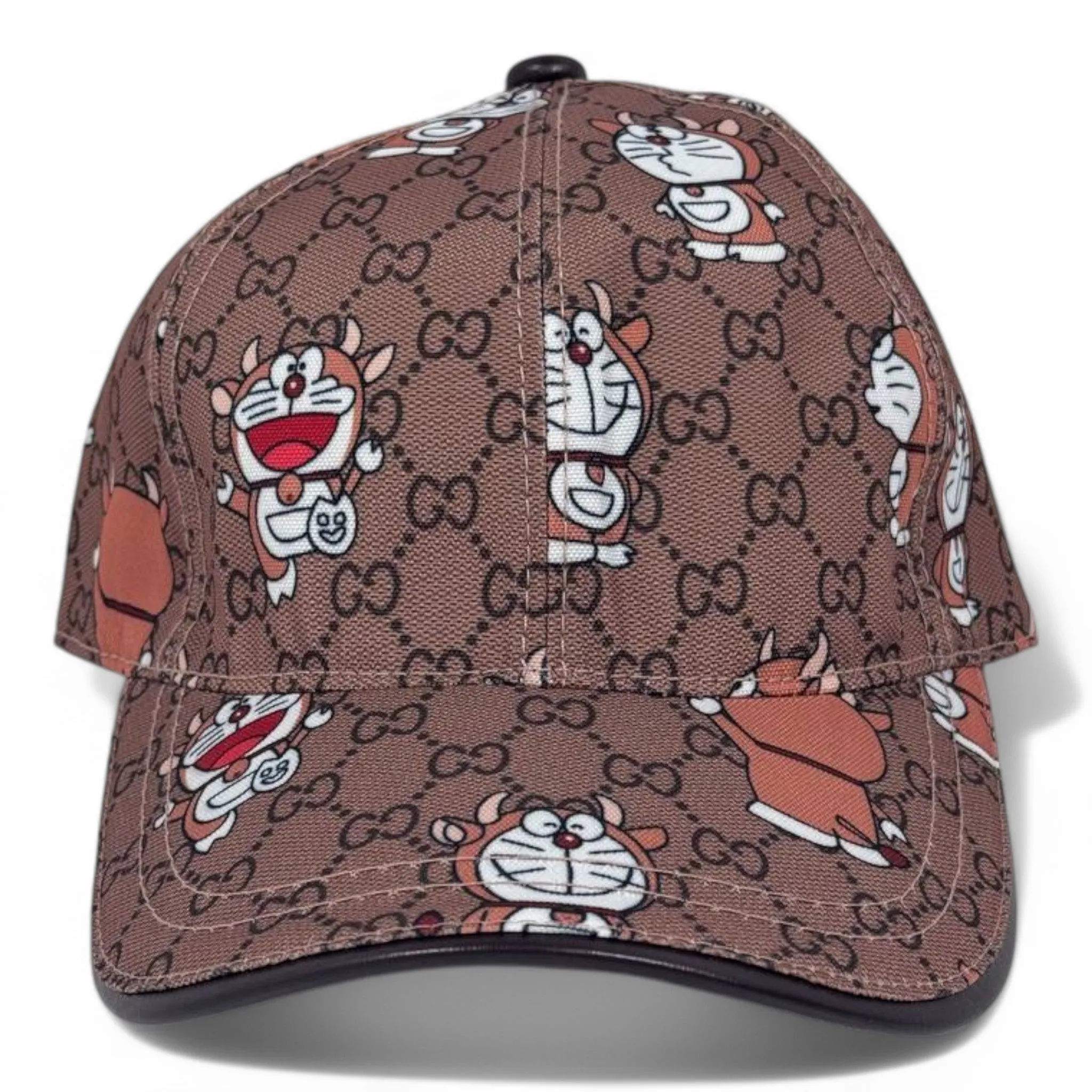 Gucci x Doraemon-Inspired Monogram Cap – White & Brown