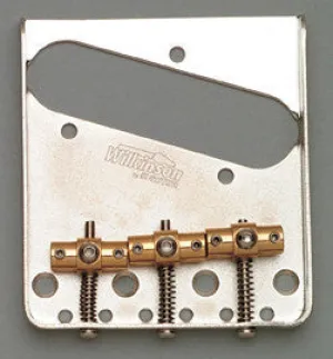 Guitar bridge - Wilkinson by Gotoh vintage-style swivel saddle steel bridge for Tele - w screws, 2-1/8 inch spacing