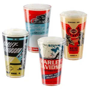 H-D VINTAGE POSTER PINT GLASS SET