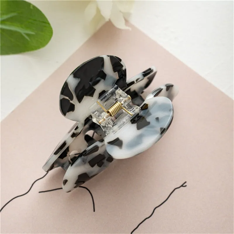 Hair Claw Banana Clips Tortoise Barrettes French Design Leopard print 4pcs