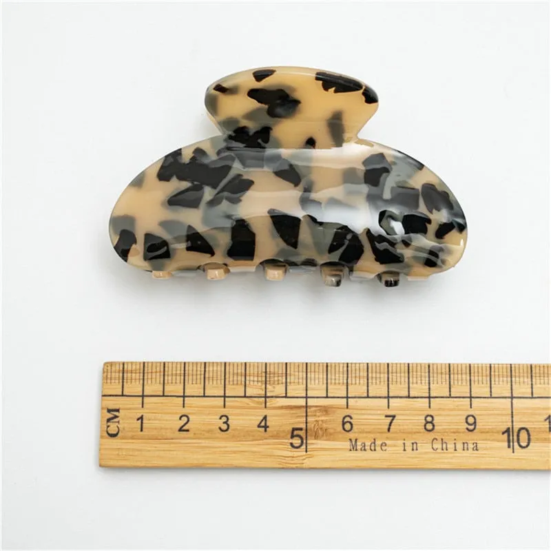 Hair Claw Banana Clips Tortoise Barrettes French Design Leopard print 4pcs
