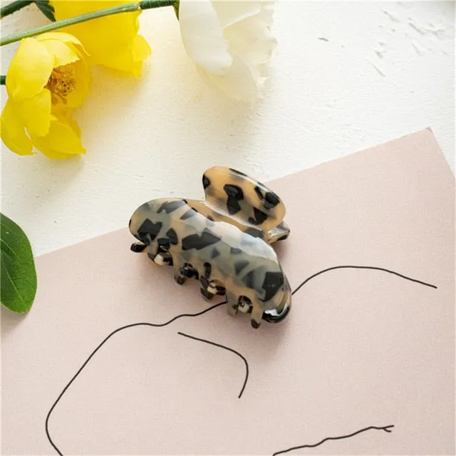 Hair Claw Banana Clips Tortoise Barrettes French Design Leopard print 4pcs