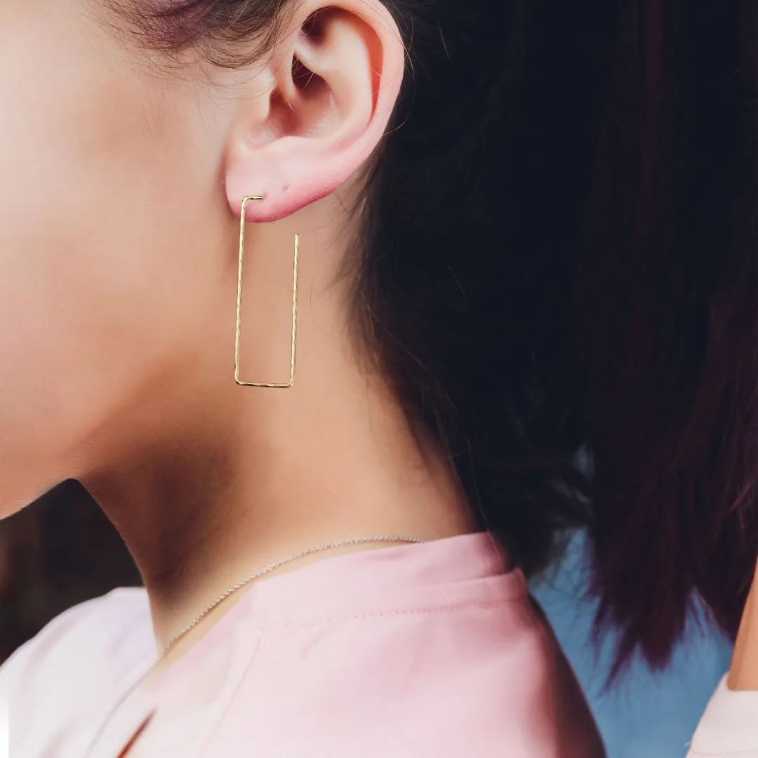 Hammered Hoops - Infinity Clasp Round Shape Sterling Silver Earring
