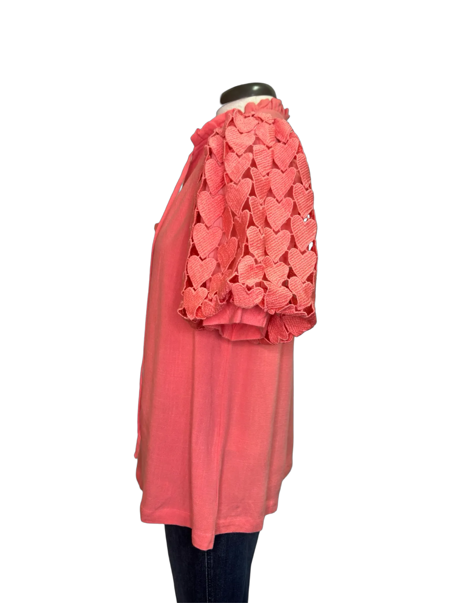 Hearts Aflutter Top Coral