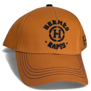 Hermès Rapis Black & Brown Embroidered Baseball Cap