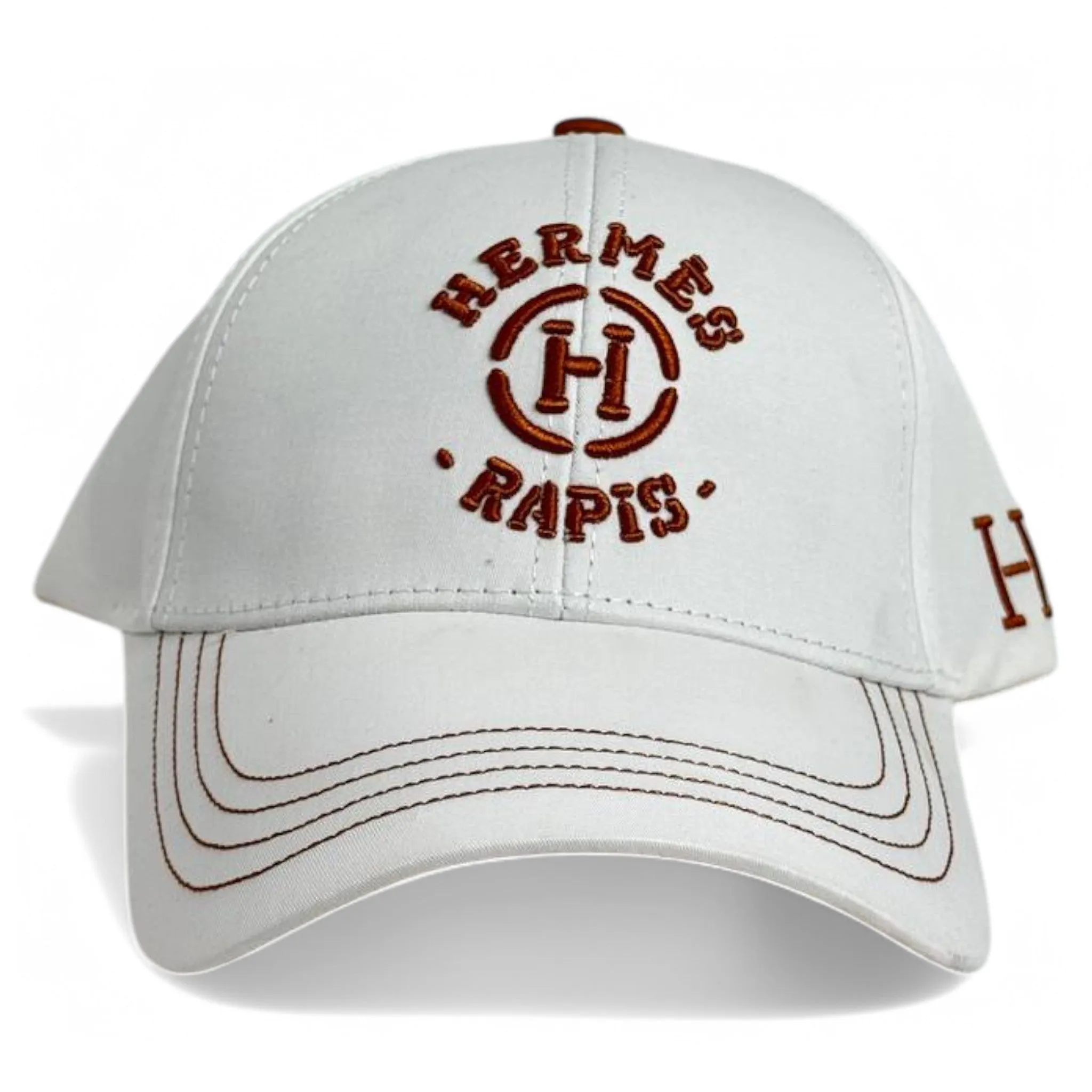 Hermès Rapis Black & Brown Embroidered Baseball Cap