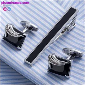 High Quality Onyx Cuff Links And Tie Clip Pin