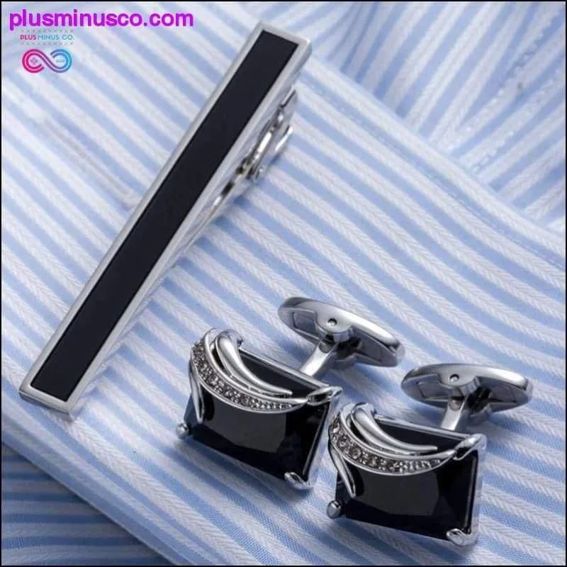 High Quality Onyx Cuff Links And Tie Clip Pin