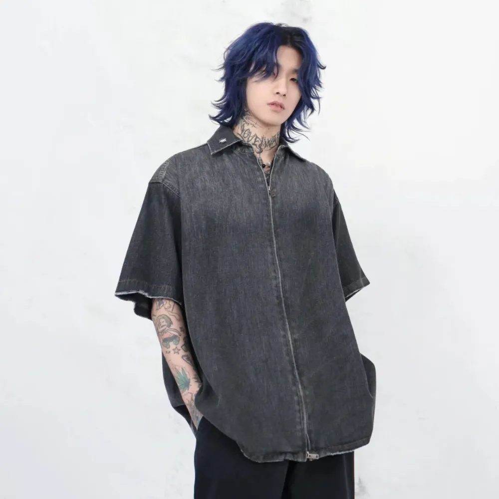High Street Gradient Washed Denim Shirt